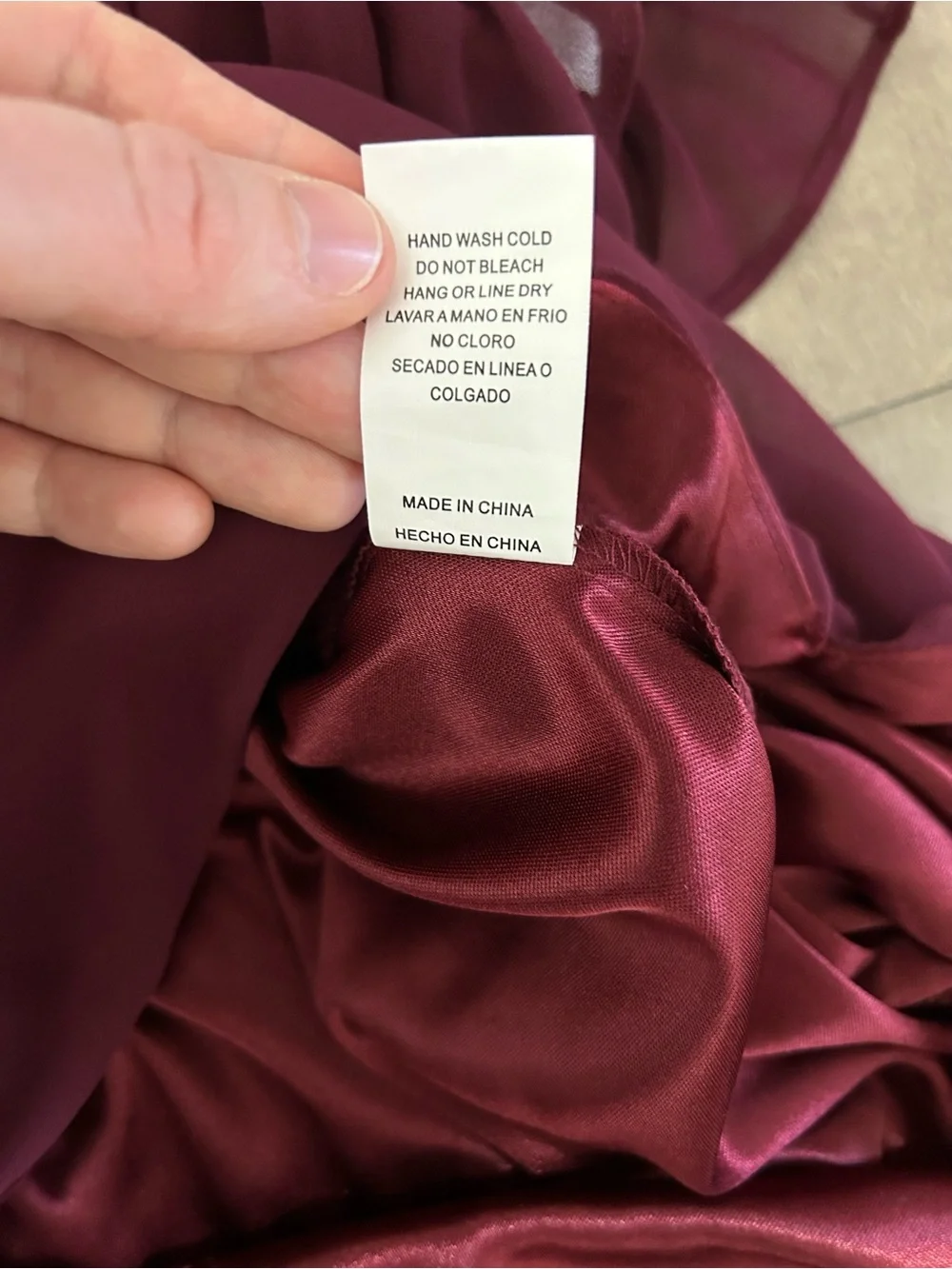 Deep Burgundy V-Neck Maxi Dress with Flutter Sleeves - Picture 8 of 8